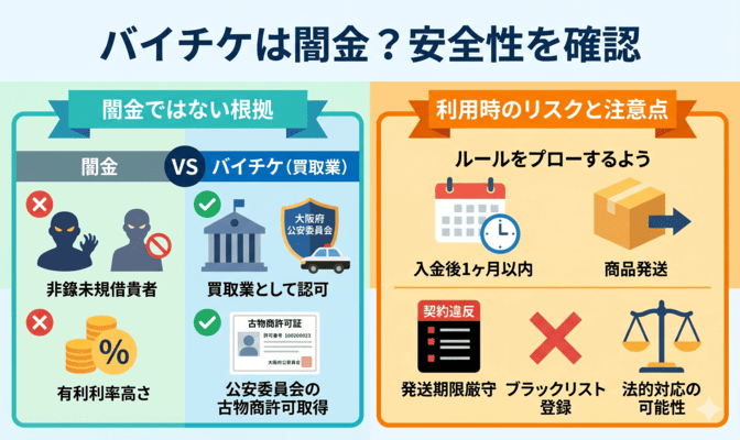 バイチケは闇金?先払い買取の安全性を確認