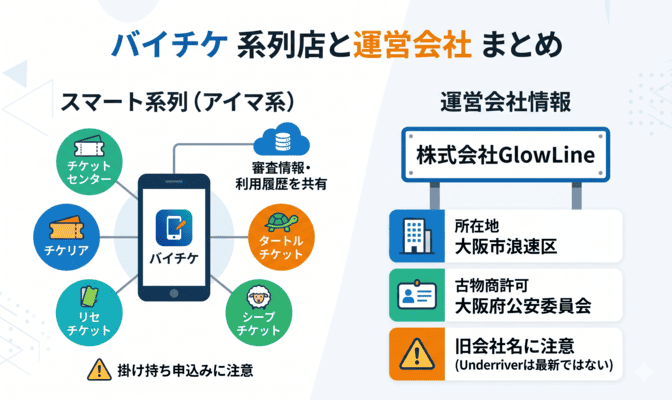 バイチケ先払い買取の系列店と運営会社の実態