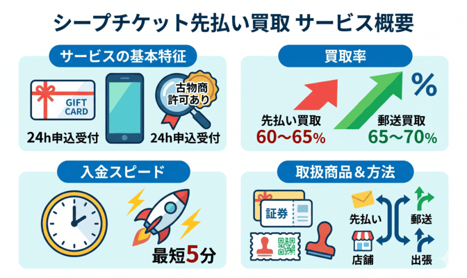 シープチケット先払い買取の基本サービス概要