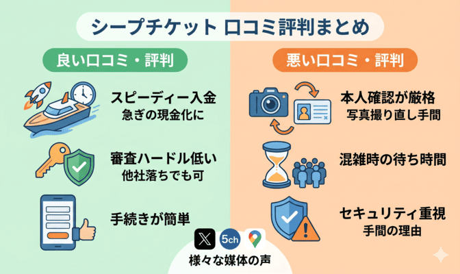 シープチケット先払い買取の口コミ評判|5ch・SNS