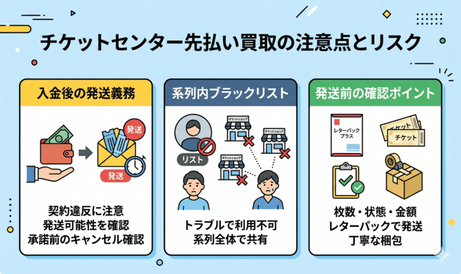 チケットセンター先払い買取の注意点とリスク