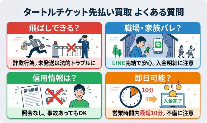 タートルチケット先払い買取のよくある質問