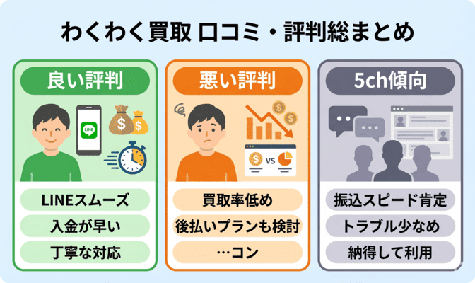 わくわく買取の先払い買取の口コミ・5ch評判