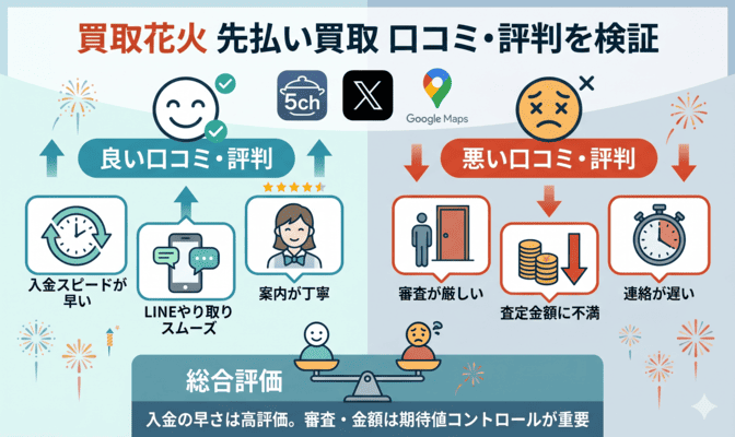 買取花火 先払い買取の5ch口コミ・評判を検証
