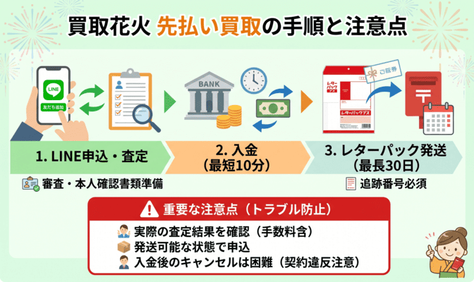 買取花火 先払い買取の申込手順と利用時の注意点