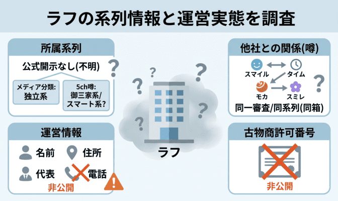 ラフの系列情報と運営実態を調査