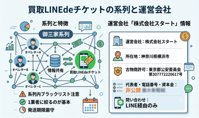 買取LINEdeチケット先払い買取の系列と運営会社
