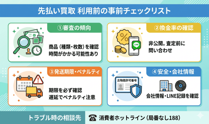 オアシス買取の先払い買取の審査と利用前の注意点