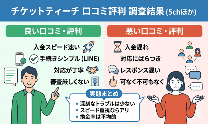 チケットティーチ先払い買取の5ch口コミ評判を調査