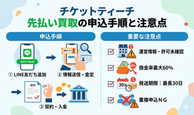 チケットティーチ先払い買取の申込手順と注意点