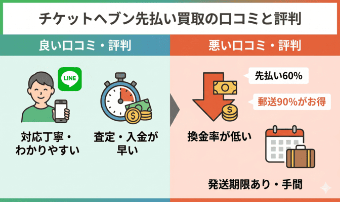 チケットヘブン先払い買取の5ch口コミと評判