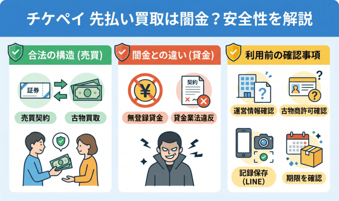 チケペイ 先払い買取は闇金？安全性を解説