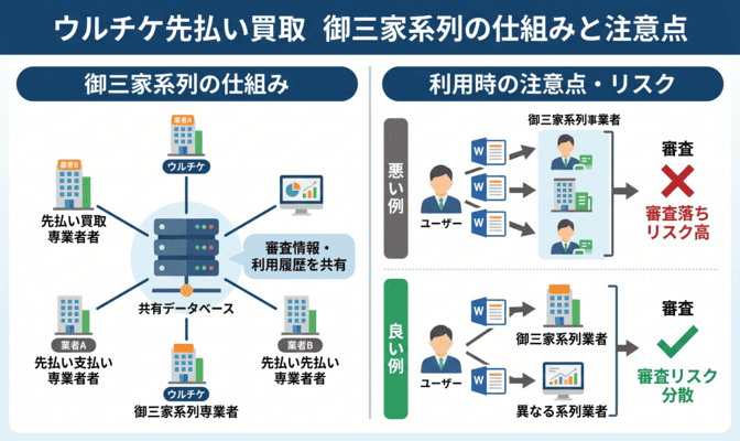 ウルチケ先払い買取の系列は御三家？意味と注意点