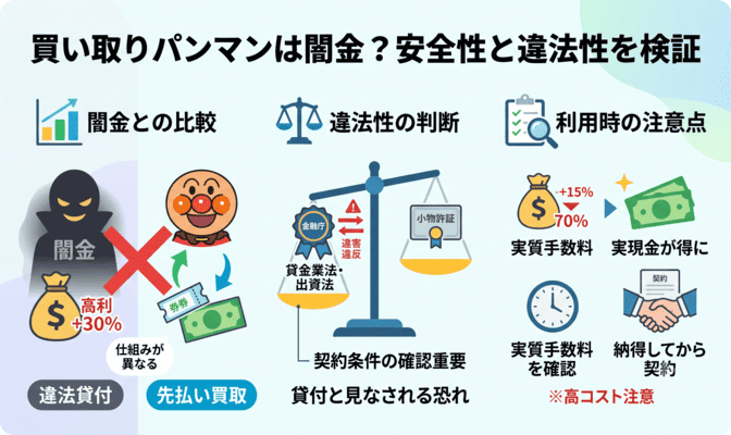 買い取りパンマンは闇金？安全性と違法性を検証