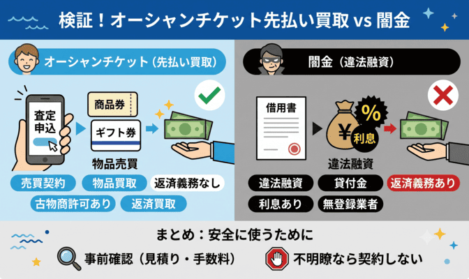 オーシャンチケット先払い買取は闇金なのか検証
