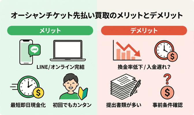 オーシャンチケット先払い買取のメリットとデメリット