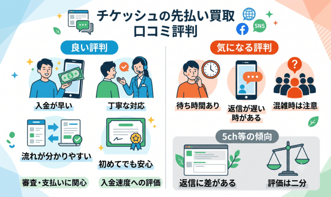 チケッシュの先払い買取の5ch口コミ評判