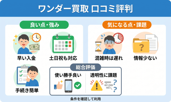ワンダー買取の先払い買取の5ch口コミ評判