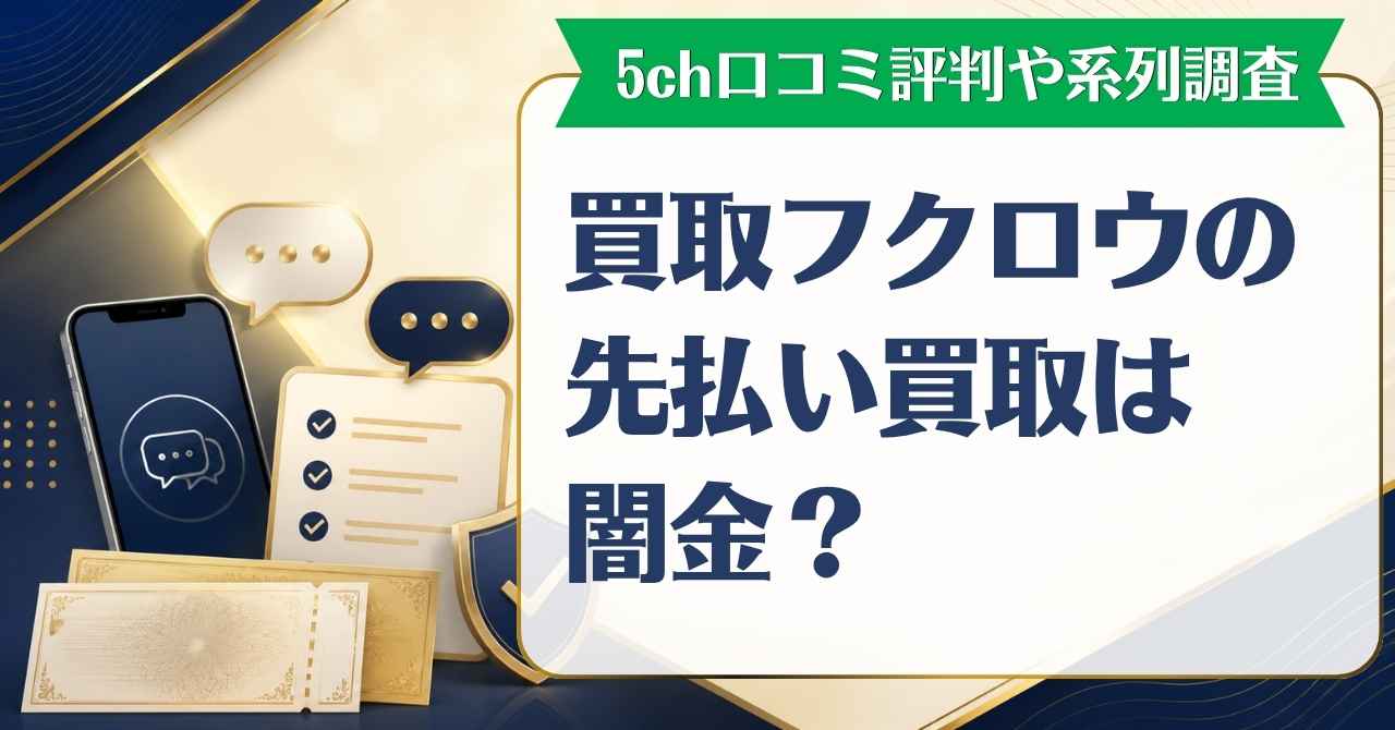 買取フクロウの先払い買取は闇金？5ch口コミ評判や系列を徹底調査