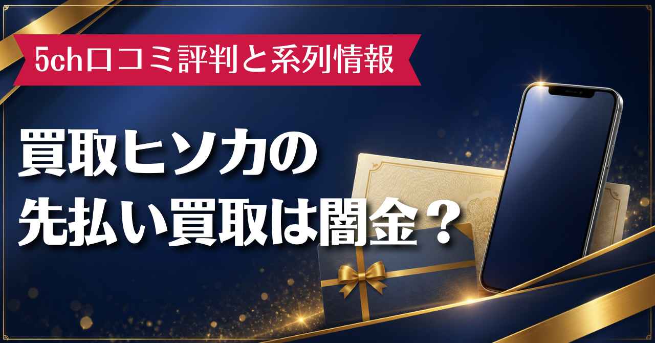 買取ヒソカの先払い買取は闇金？5ch口コミ評判と系列情報を徹底検証