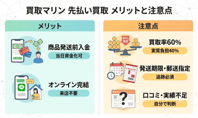 買取マリンの先払い買取のメリットと注意点